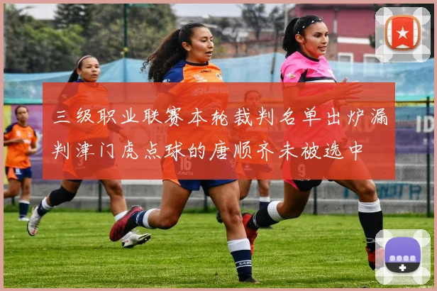 三级职业联赛本轮裁判名单出炉漏判津门虎点球的唐顺齐未被选中